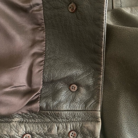 FARHI leather jacket;  button up lined and pockets - Picture 13 of 15